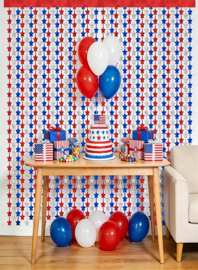 HOOSUN 4th of July Decorations,Patriotic Decorations Backdrop,2 Pack Red White and Blue Party Photo Backdrop Patriotic Tinsel Foil Fringe Curtains,Red White and Blue Streamers Tinsel Backdrop Decor - Image 3