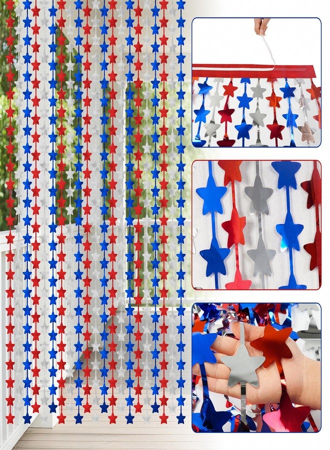 HOOSUN 4th of July Decorations,Patriotic Decorations Backdrop,2 Pack Red White and Blue Party Photo Backdrop Patriotic Tinsel Foil Fringe Curtains,Red White and Blue Streamers Tinsel Backdrop Decor - Image 5
