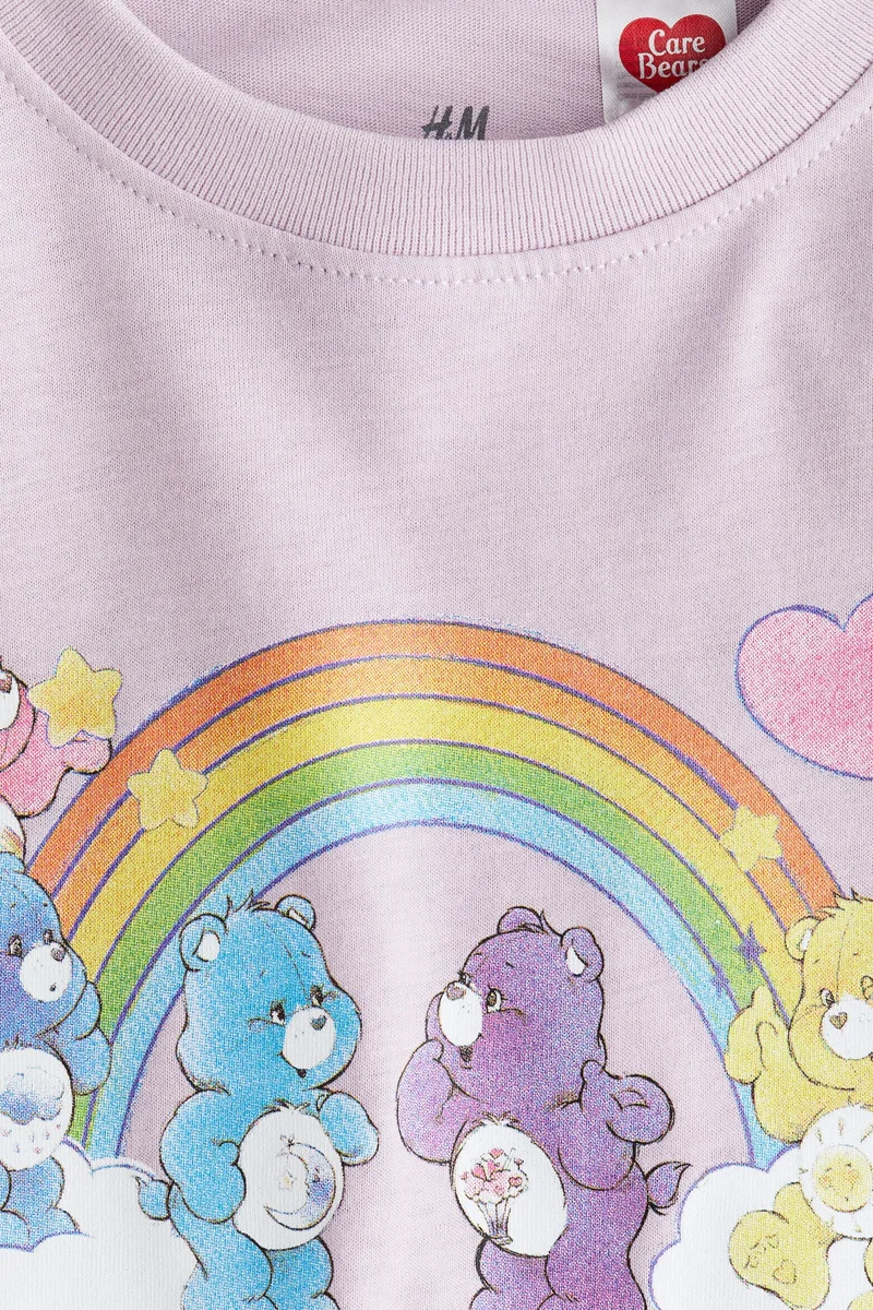 اتش اند ام تي-شيرت قطني بطبعة