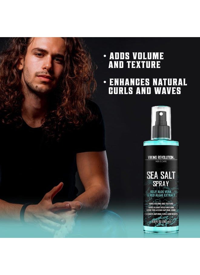Viking Revolution - Sea Salt Spray for Hair Men - Hair Texturizing Spray with Kelp, Aloe Vera and Red Algae Extract - Surf Spray to Add Volume and Texture Sea Salt Spray for Men Beach Hair Spray - 8.8oz - Image 1