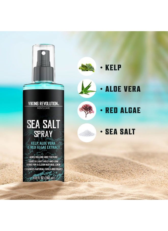 Viking Revolution - Sea Salt Spray for Hair Men - Hair Texturizing Spray with Kelp, Aloe Vera and Red Algae Extract - Surf Spray to Add Volume and Texture Sea Salt Spray for Men Beach Hair Spray - 8.8oz - Image 1
