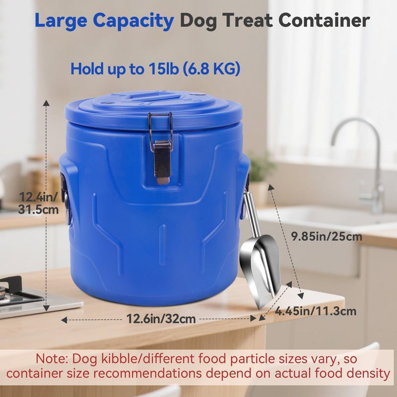 Newget 15lb Dog Food Storage Container, Stainless Steel Airtight Pet Food Storage Container and Durable Plastic Food Container, Large Metal Cat Food Container with Lid and Scoop to Keep Fresh - Image 4