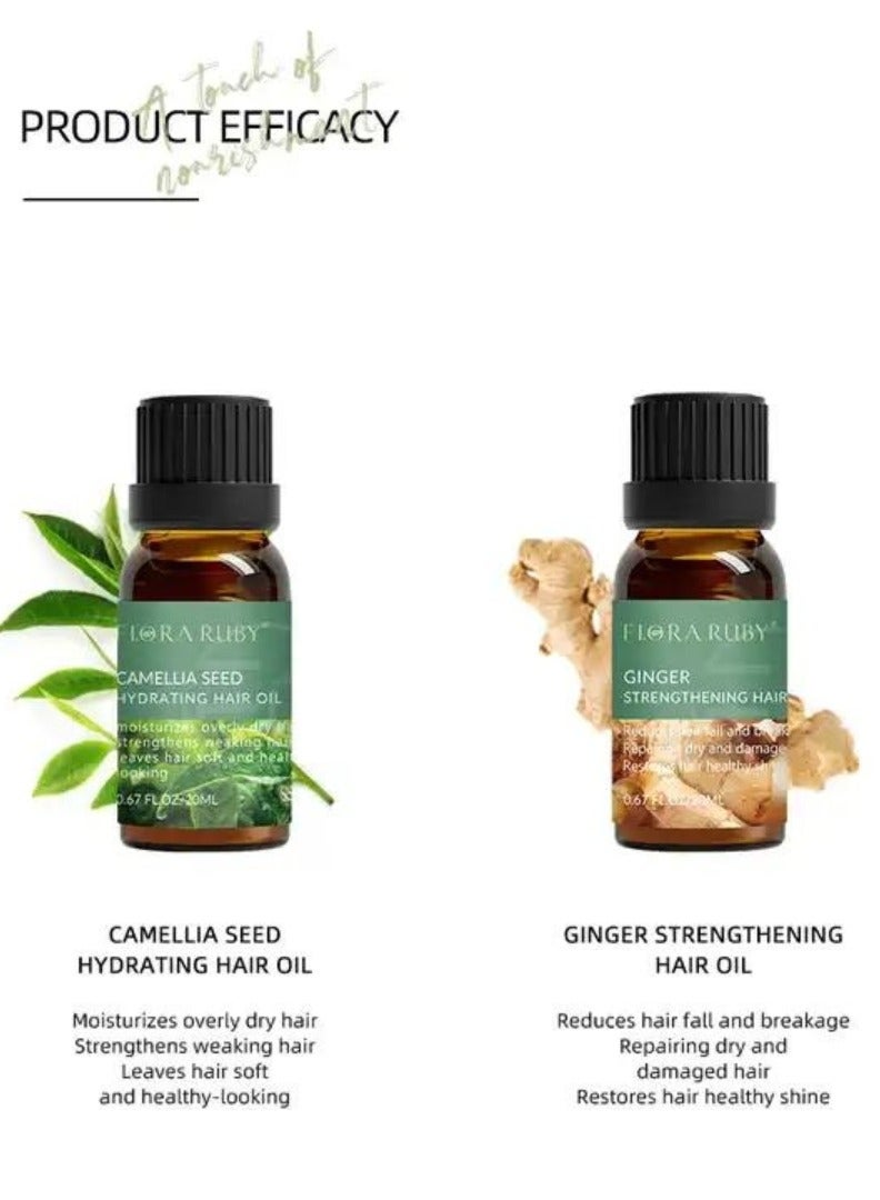 Flora Ruby زيت الزنجبيل لتقوية الشعر زيت الزنجبيل لنمو الشعر مصل نمو الشعر للرجال والنساء علاج نمو الشعر يعزز نمو الشعر بشكل كثيف سيروم الزنجبيل 20 مل - Image 2