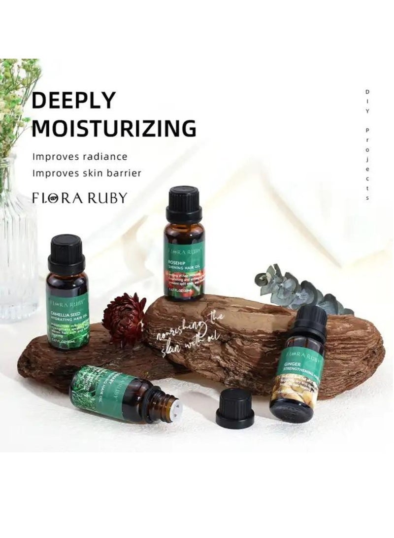 Flora Ruby زيت الزنجبيل لتقوية الشعر زيت الزنجبيل لنمو الشعر مصل نمو الشعر للرجال والنساء علاج نمو الشعر يعزز نمو الشعر بشكل كثيف سيروم الزنجبيل 20 مل - Image 5