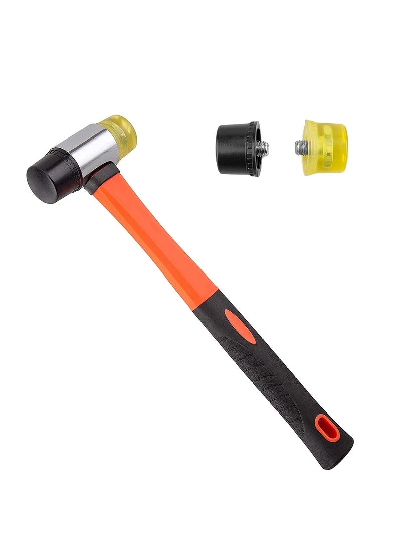 GSK Cut GSK Cut Double Headed Face Rubber and Soft Nylon Hammer Mallet 35mm Head Width for Construction Woodworking Automobile and DIY project  - Image 2