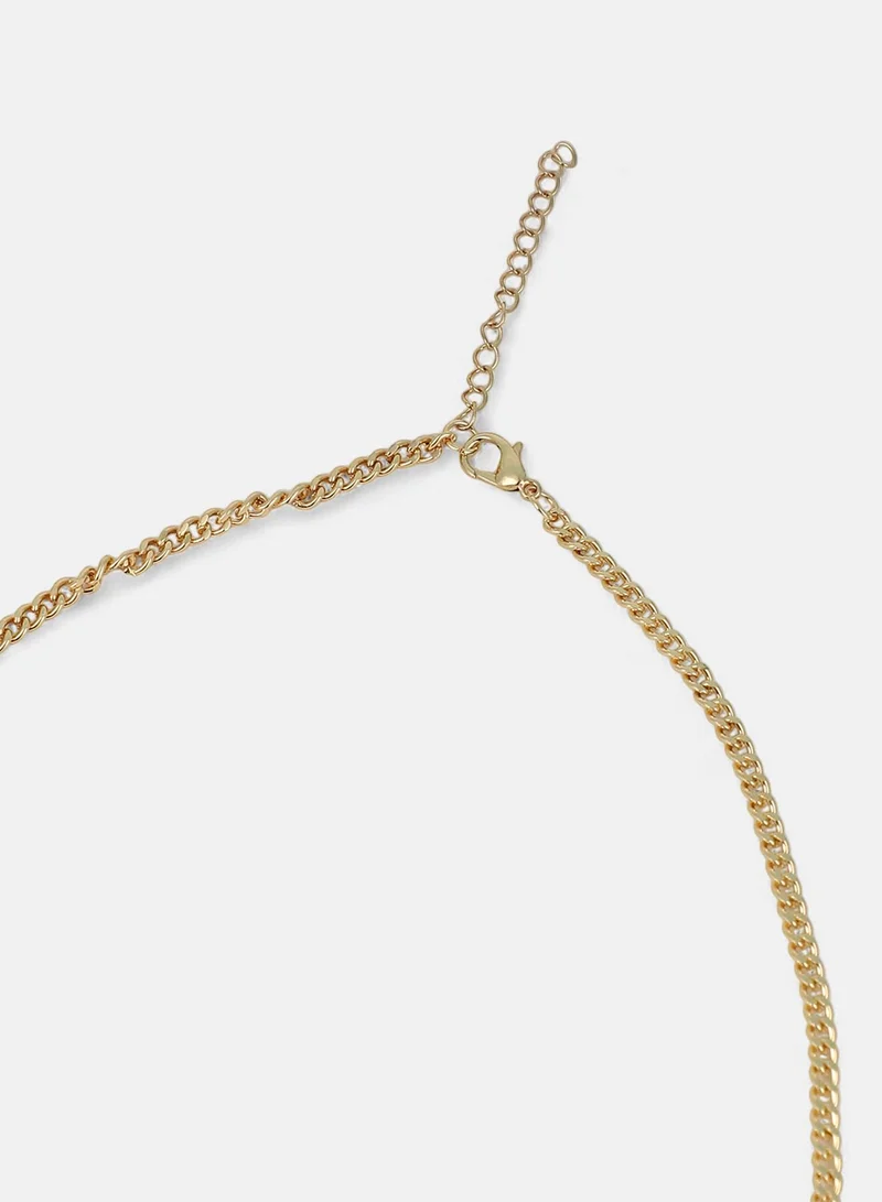 Sohi  Women The Ripple-Shell Collar Necklace | California  Colour | One-Size | Metallic Alloy Material | Lobster Clasp Closure | Necklace For Casual & Evening Wear for Women | Best Price UAE