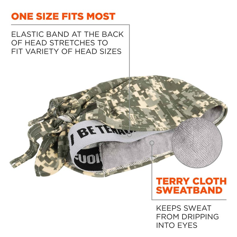 Ergodyne Mens Western High-Performance Terry Cloth Bandana - Tie, Camo - Image 3