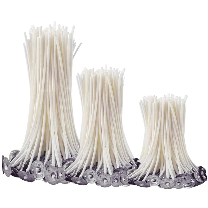 Makemore Creations Candle Wicks for Candle Making 150 Piece 357 Inches PreWaxed Cotton Wicks Combo with Metal Sustainer for DIY Candle Making Christmas and Diwali Celebration