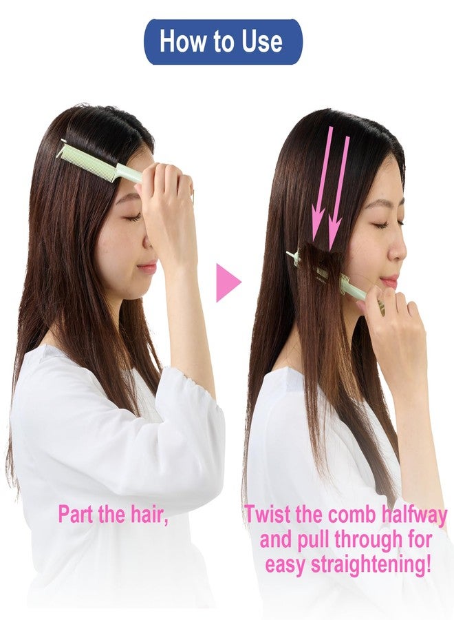 VESS One-Handed Sectioning Comb with Fine and Coarse Teeth for Detangling and Straightening Heat-Damaged Hair (Green) - Image 5