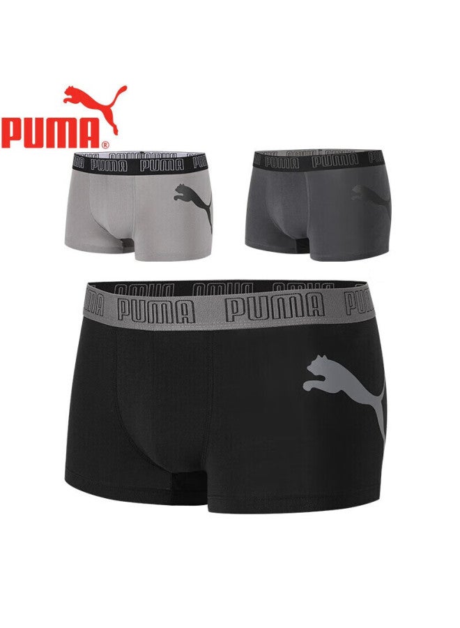 PUMA Puma Men's Underwear, Sports Large Logo Cotton Boxer Briefs, Four-corner Shorts, 3-pack  - Image 2