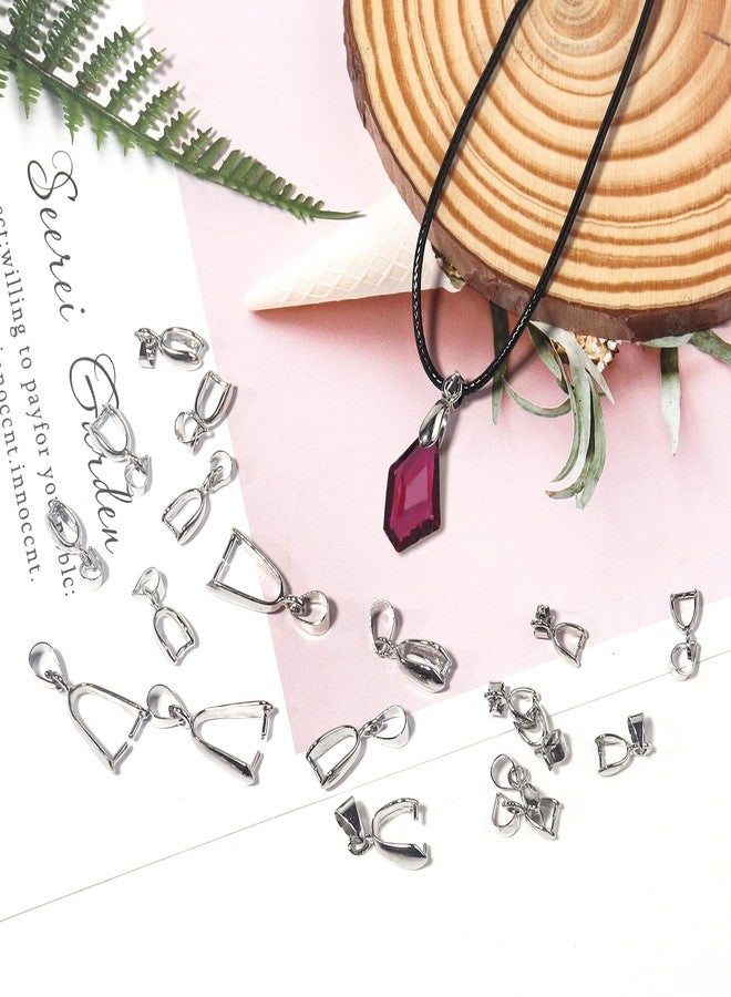 Linsoir Beads Metal Pinch Clip Bail Bead Pendant Connector Jewelry Findings Rhodium Plated 9X24mm Pack of 20 - Image 3