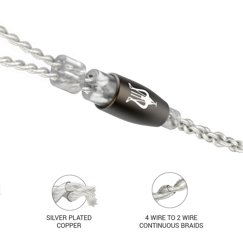 MEZE AUDIO كابل من نوع من نوع MMCX إلى نوع 4.4 مم، مطلي بالفضة، لسماعات الهايفاي - الطول: 3.9 قدم - Image 2
