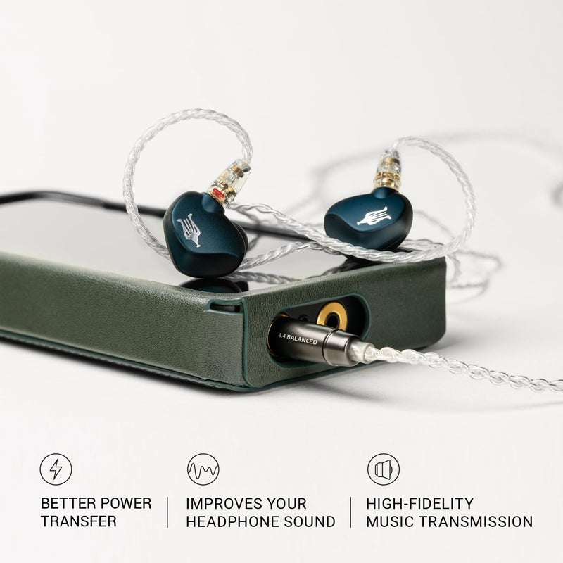 MEZE AUDIO كابل من نوع من نوع MMCX إلى نوع 4.4 مم، مطلي بالفضة، لسماعات الهايفاي - الطول: 3.9 قدم - Image 4