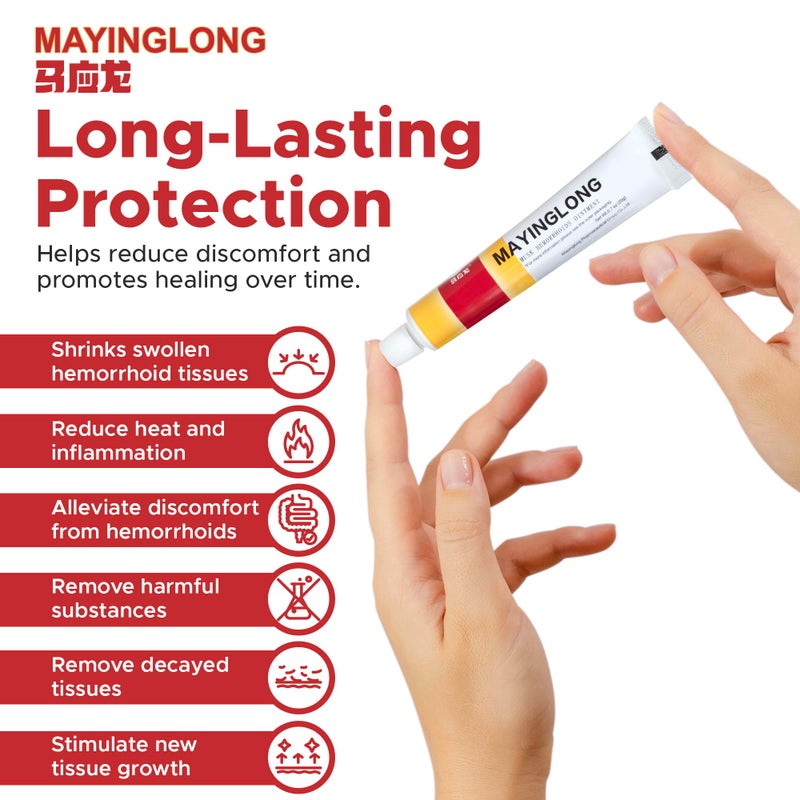 Mayinglong Musk Hemorrhoids Ointment (3 x 10g Tubes), 30g - Maximum Strength Formula for Hemorrhoidal Fast Relief, Soothes Itching, Burning & Discomfort - Fast-Acting Treatment to Shrink Swelling - Image 3