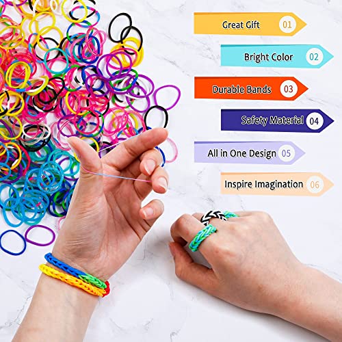 INSCRAFT Rubber Band Refill Kit, Over 11000 Rubber Bands, 28 Colors with Container, 600 Clips, 200 Beads, 52 ABC Beads, Premium Bracelet Making Refill Kit for Girls Kids - Image 4