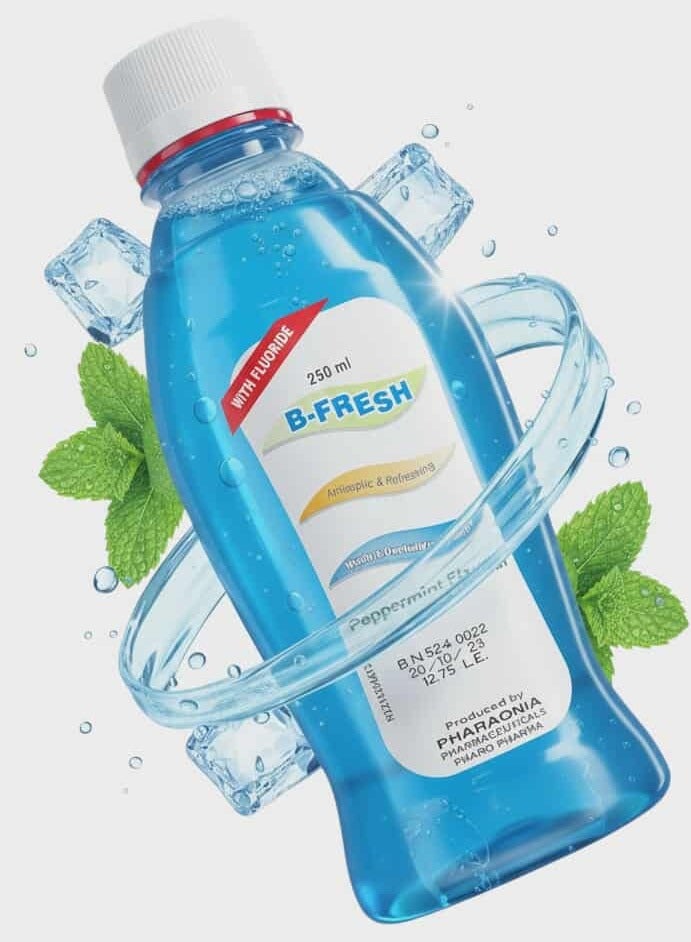 بي-فريش بي فريش غسول بالفلوريد مضمضة\غرغرة للفم بالنعناع 250 ملي - Image 1