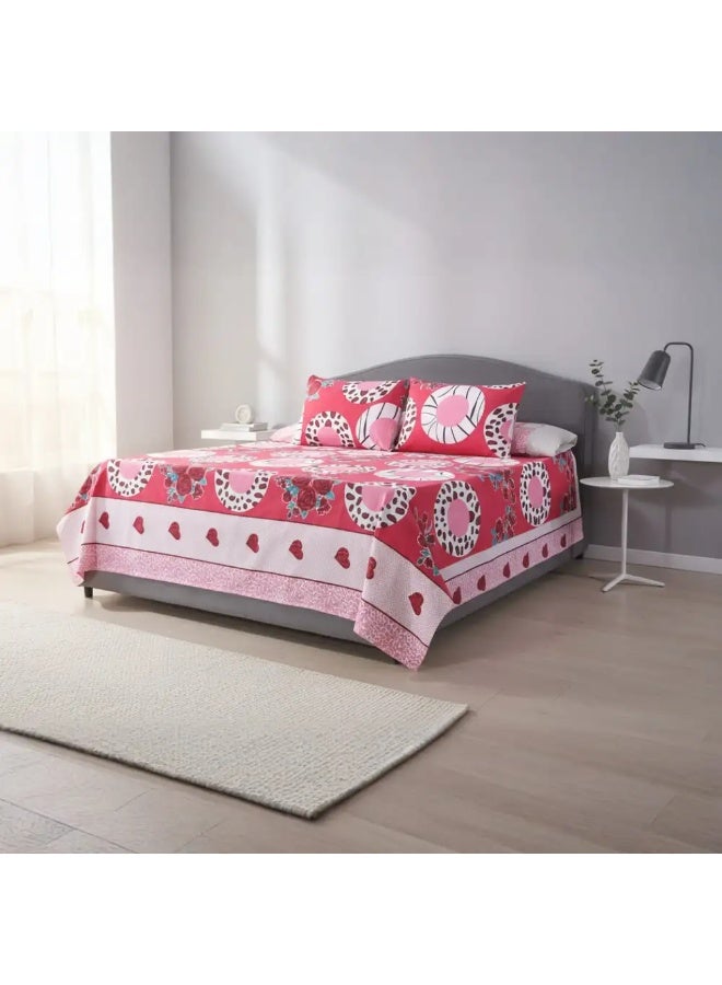 Printed fabric sheet set, 4 pieces, 215 x 235 cm - Multicolor - Image 1