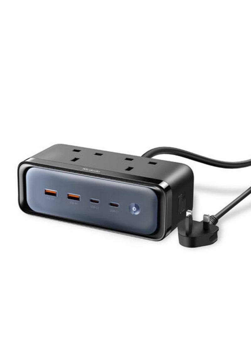 Mcdodo CH-459 6-in-1 Power Strip with 70W GaN Fast Charging | Surge & Lightning Protection | 3 AC Outlets + 3 USB Ports (Type-A & Type-C) | Compact Multi-Outlet Extension with Smart Charging | Safe & Travel-Friendly Power Solution  - Image 1