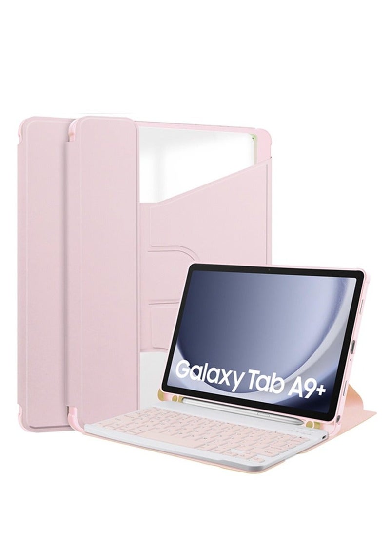 Compatible with Samsung Galaxy Tab A9 Plus 2023 Keyboard Case , SM-X210/SM-X216/SM-X218 Slim Stand Case with S Pen Holder with Bluetooth Wireless Keyboard