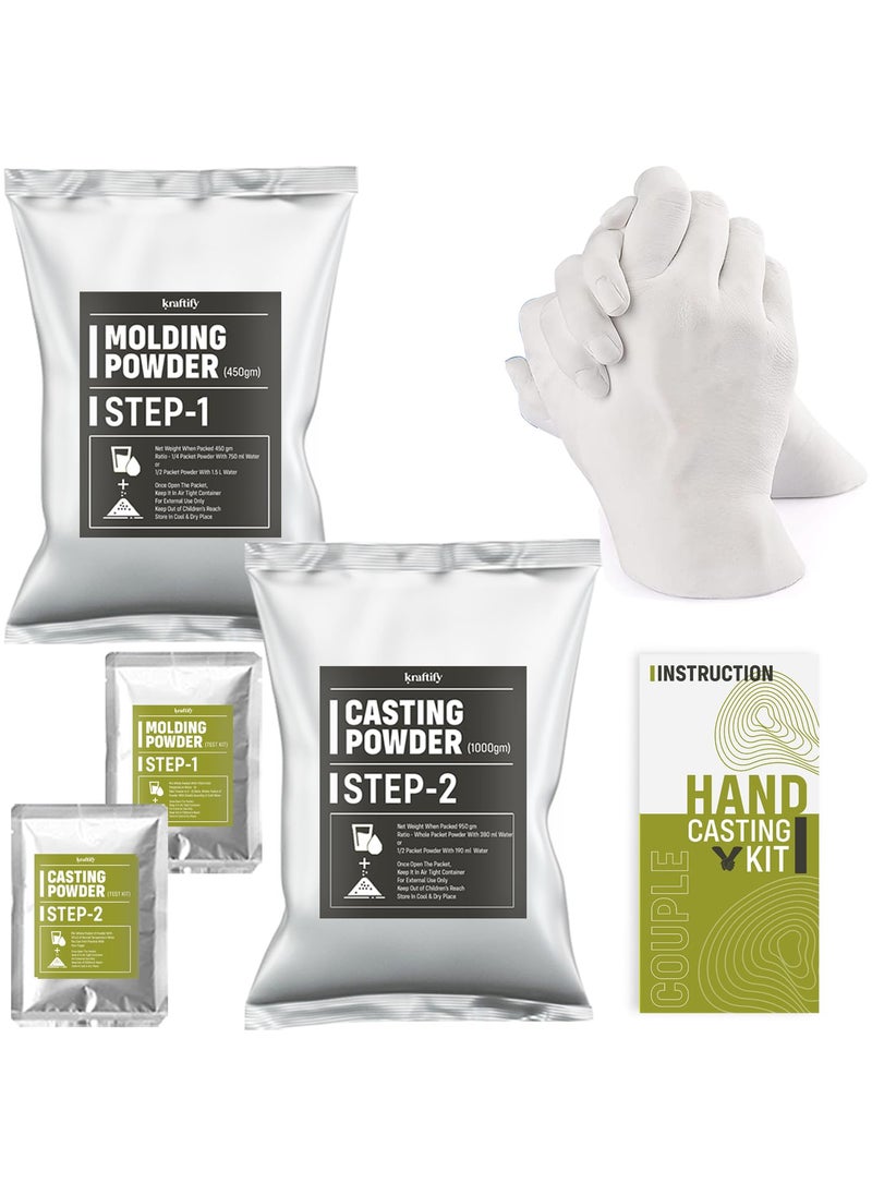 kraftify Kraftify Molding Powder for Hand  Foot Casting  Moulding Powder 450gm  Practice Kit 25gm  Hand Impression Material Molding Clay  Casting Kit Couple Kit  - Image 1