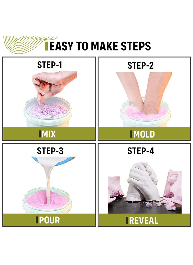 kraftify Kraftify Molding Powder for Hand  Foot Casting  Moulding Powder 450gm  Practice Kit 25gm  Hand Impression Material Molding Clay  Casting Kit Couple Kit  - Image 3