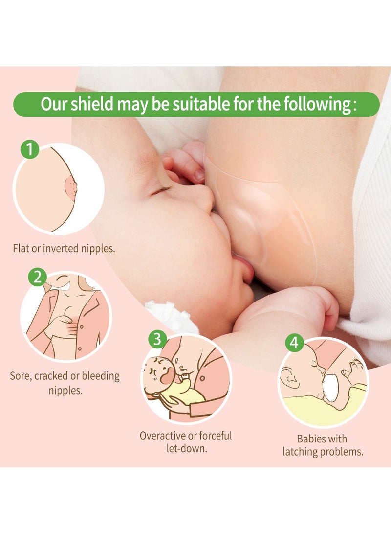 Haakaa Ultra-Thin Silicone Nipple Shields – Size M, Soft Breastfeeding Protection for Sore Nipples, Latch Support for Newborns & Premature Babies - Image 2