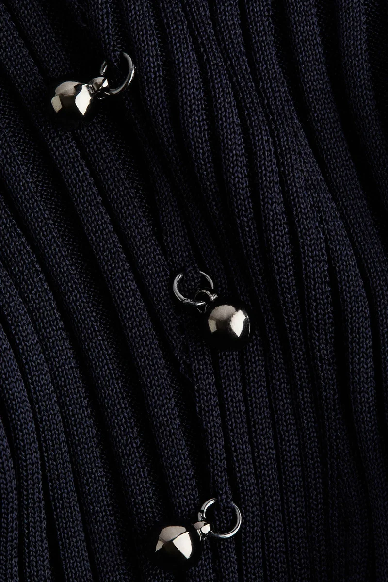 H&M Bead-embellished rib-knit dress