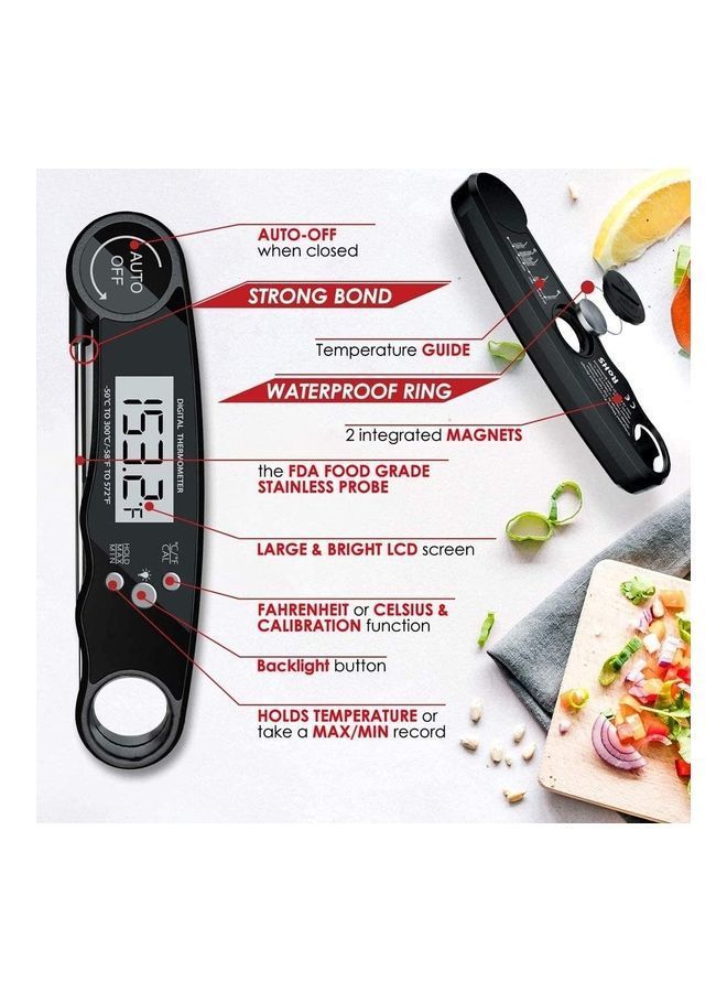 NIBEMINENT Digital Food Thermometer Black/Grey - Image 3