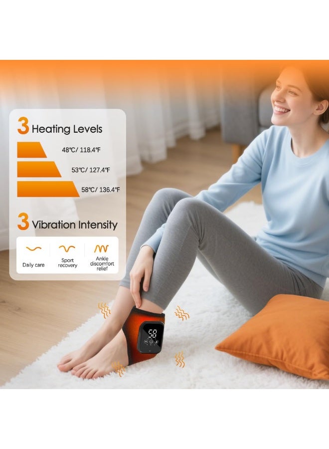 3-in-1 Foot Massager, 2025 New Wireless & Portable Foot Massager, Heated Ankle Wrap Feet Relief Machine for Home Office Travel (Black*2) - Image 2