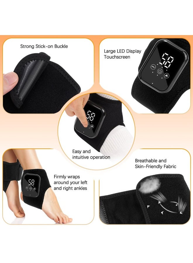 3-in-1 Foot Massager, 2025 New Wireless & Portable Foot Massager, Heated Ankle Wrap Feet Relief Machine for Home Office Travel (Black*2) - Image 4