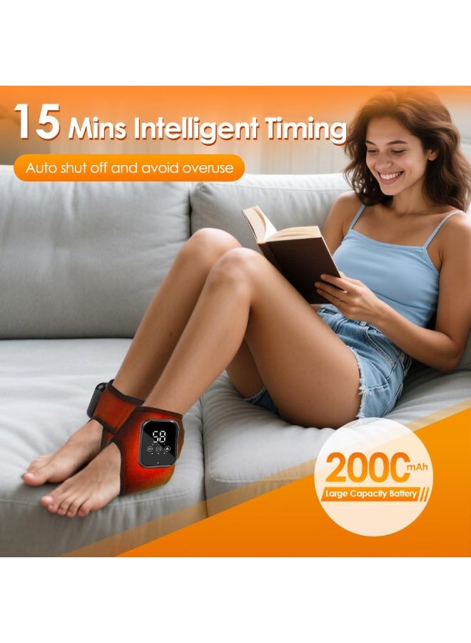 3-in-1 Foot Massager, 2025 New Wireless & Portable Foot Massager, Heated Ankle Wrap Feet Relief Machine for Home Office Travel (Black*2) - Image 3