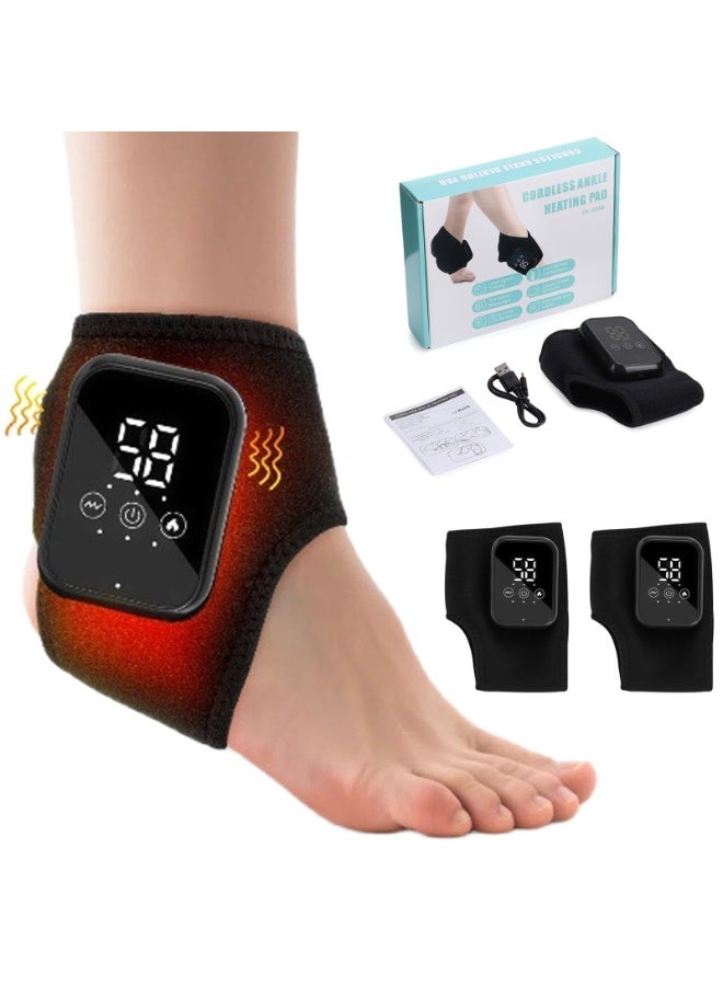 3-in-1 Foot Massager, 2025 New Wireless & Portable Foot Massager, Heated Ankle Wrap Feet Relief Machine for Home Office Travel (Black*2) - Image 1