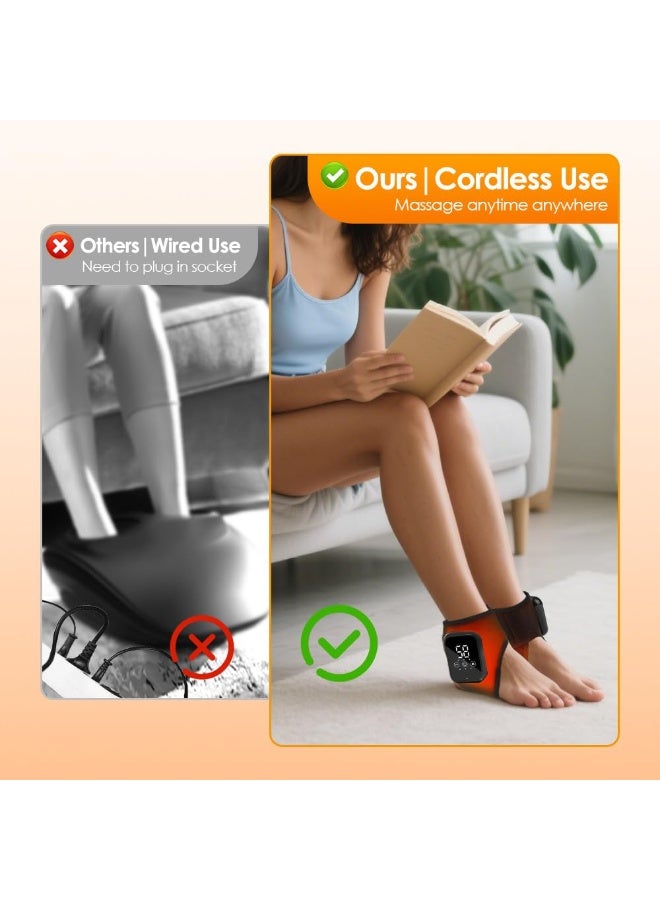 3-in-1 Foot Massager, 2025 New Wireless & Portable Foot Massager, Heated Ankle Wrap Feet Relief Machine for Home Office Travel (Black*2) - Image 5