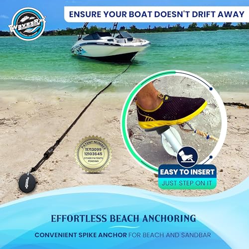 WAVESRX Patented 18" Aluminum Spike Beach Anchor | Ultra-Light PWC Anchor, Jet Ski Anchor, Boat Sand Anchor, Sand Anchor for Boat & Sand Spike – Secure Anchoring Near Shore, Sandbar, or Shallow Water - Image 2