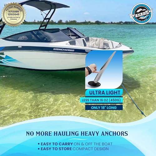 WAVESRX Patented 18" Aluminum Spike Beach Anchor | Ultra-Light PWC Anchor, Jet Ski Anchor, Boat Sand Anchor, Sand Anchor for Boat & Sand Spike – Secure Anchoring Near Shore, Sandbar, or Shallow Water - Image 5