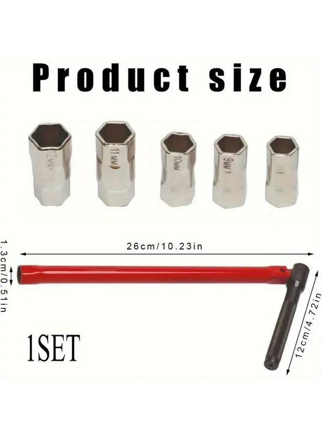 SG0184 02 Socket Wrench Set Red Long Handle Faucet Sink Repair 8 13mm - Image 3