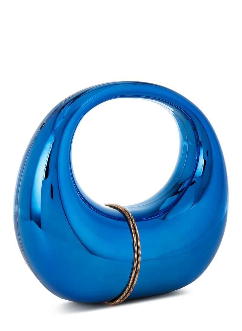 London Rag Acrylic Metallic Clutch Bag in Blue  - Image 3