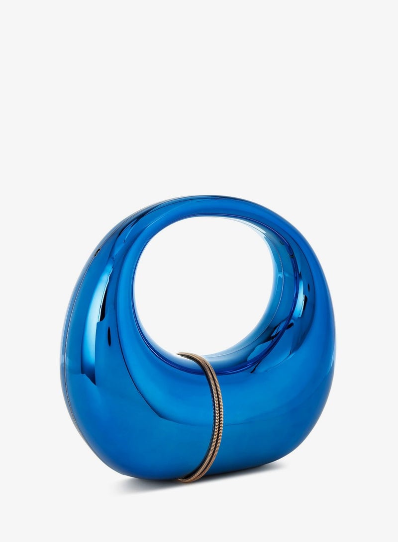 London Rag Acrylic Metallic Clutch Bag in Blue - Image 3