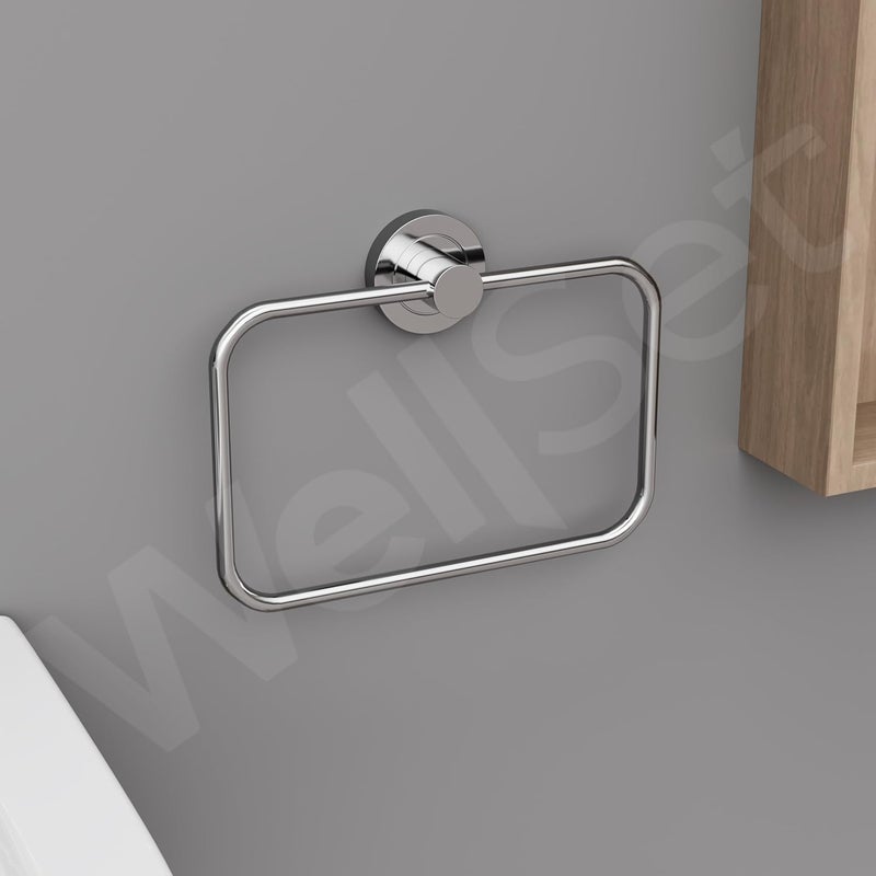 Well Set حلقة/حامل منشفة يد مدمجة لحوض الغسيل وحامل مناديل للمطبخ والحمام - Image 3