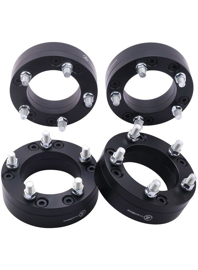 VLAOSCHI Black Forged 6x5.5 to 5x5.5 Wheel Adapters 2 Inch w/ M14x1.5 Studs Compatible with Chevy GMC - 6 Lug to 5 Lug Adapter for Suburban Silverado Sierra 1500(5x139.7 Rim on 6x139.7 Car)- Pack of 4 - Image 1