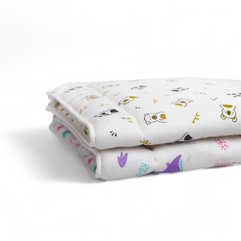 Carerio Newborn Baby Godadi, Soft Mulmul Cotton Baby Bed, Godadi, Crib Sheet, Cartoon Mat Bedding, Multicolor (Large, Pack of 2 (01)) - Image 1