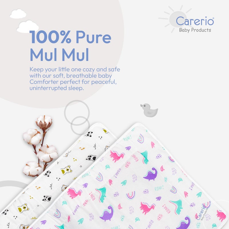 Carerio Newborn Baby Godadi, Soft Mulmul Cotton Baby Bed, Godadi, Crib Sheet, Cartoon Mat Bedding, Multicolor (Large, Pack of 2 (01)) - Image 2