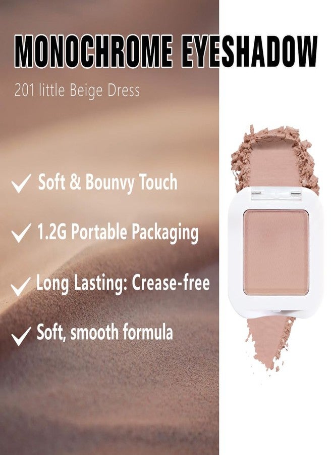 HHLTOH Light Smoked Beige Matte Single Eyeshadow Makeup Palette - Natural Single Matte Eye Shades | Creamy Pressed Powder for Easy Blending | Mini Travel Palette for Women | Everyday Eyeshadow Makeup - Image 3