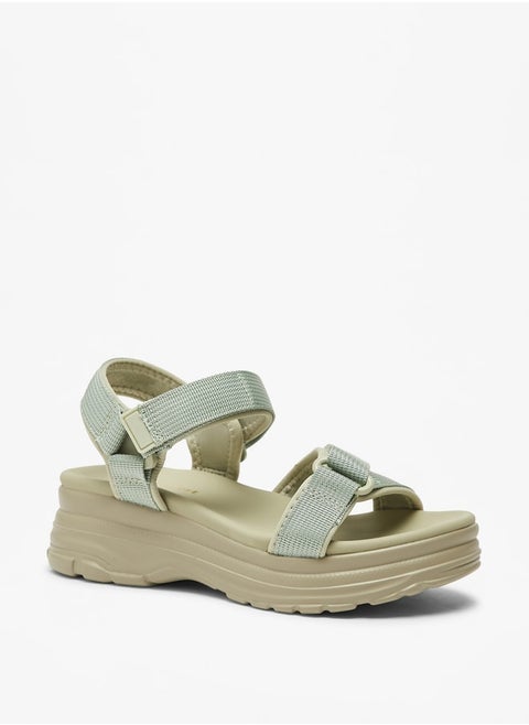 Girls Chunky Strappy Sandals with Hook and Loop Closure
