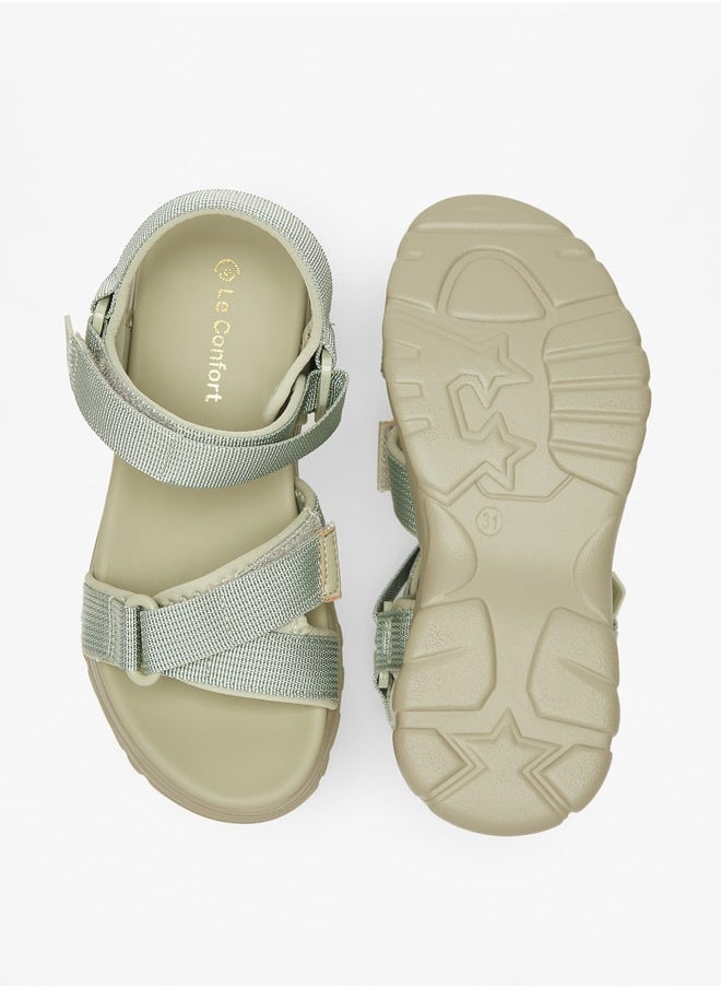 Le Confort - Girls Chunky Strappy Sandals with Hook and Loop Closure - Image 1