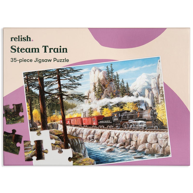 Relish Large Piece Puzzles for Seniors 35 Piece Steam Train Jigsaw Puzzle Dementia Products for Elderly - Image 3