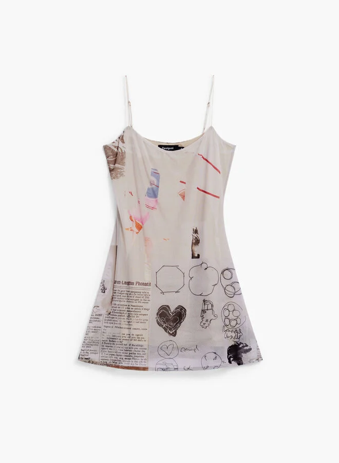 DESIGUAL Printed Sleeveless Mini Dress