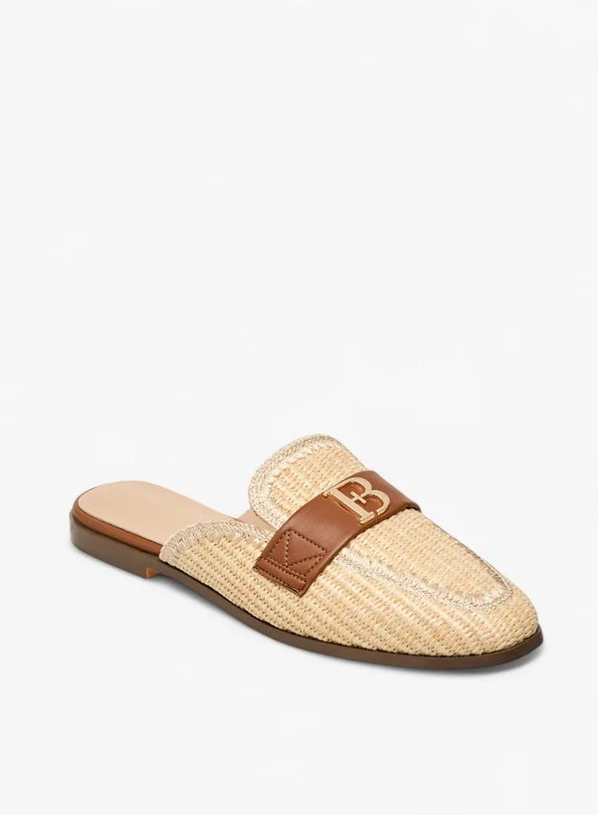 Flora Bella By Shoexpress Women's Textured Slip-On Mules with Metal Accent