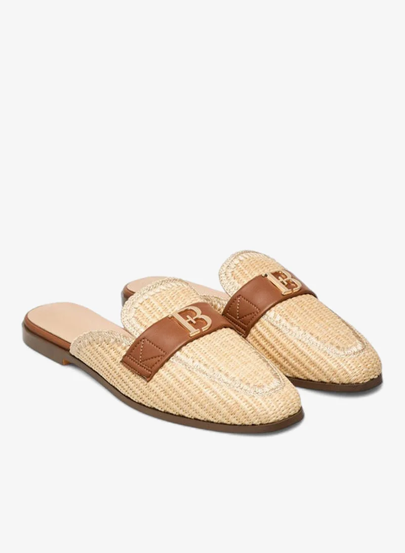 Flora Bella By Shoexpress Textured Slip-On Mules with Metal Accent