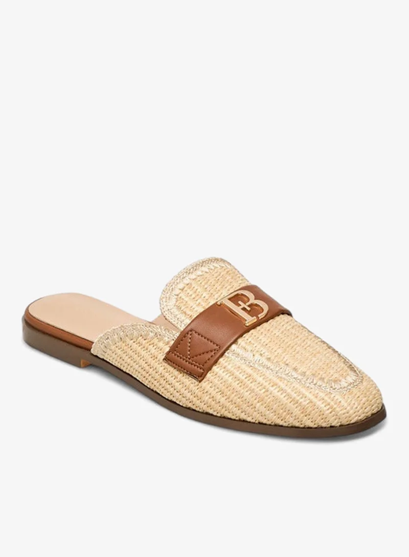Flora Bella By Shoexpress Textured Slip-On Mules with Metal Accent